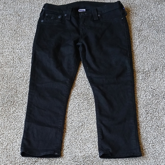 True Religion Flat Front Rolled Capri Pants w/ Flaps Women's Size 29 (NWT) - Picture 1 of 7